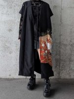 画像6: 【梅×刺繍立ち鶴】黒留袖ガウン＆アームカバー (6)