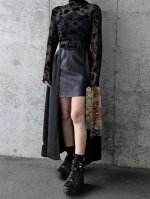 画像1: 【金駒×菊×御所車文様】黒留袖オーバースカート (1)