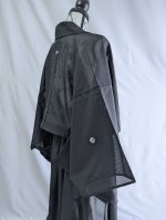 画像14: 【五三桐】黒紋付シースルーフリルオーバースカートセットアップ (14)