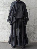 画像3: 【五三桐】黒紋付シースルーフリルオーバースカートセットアップ (3)