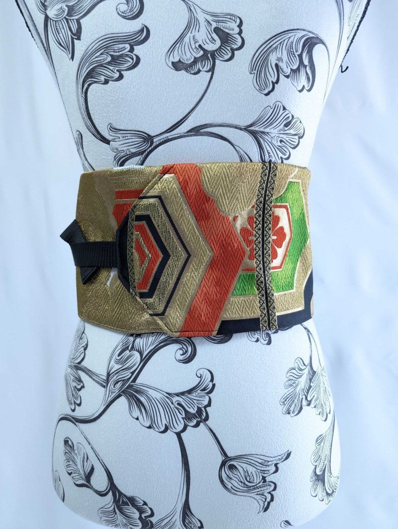 画像5: 帯ベルト【金糸×雲取り×亀甲文様】 (5)