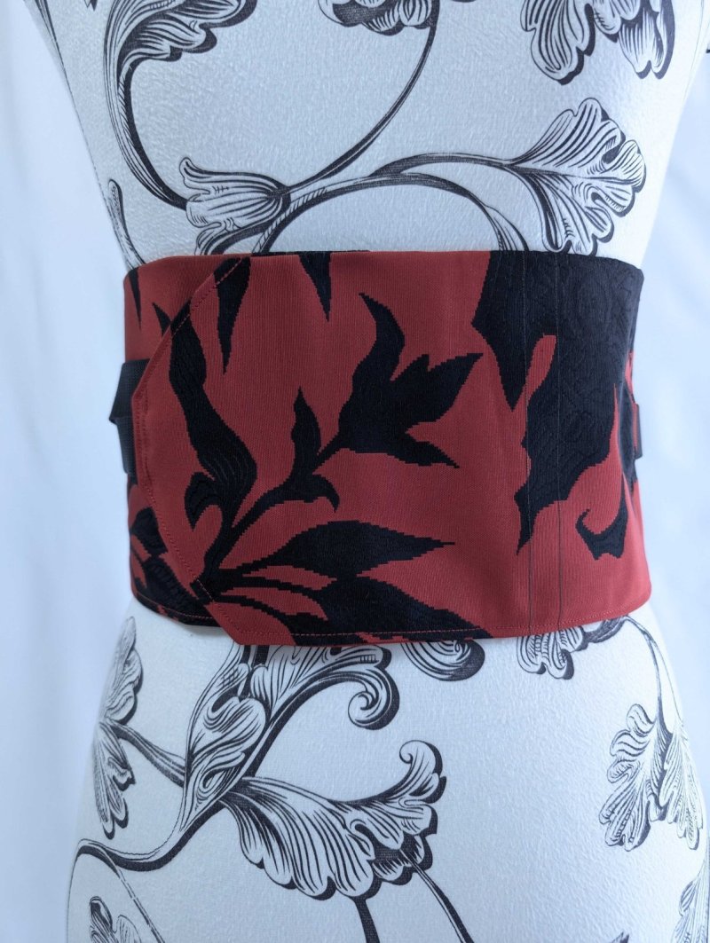 画像5: 帯ベルト【赤黒×ゴシック調×草花】 (5)