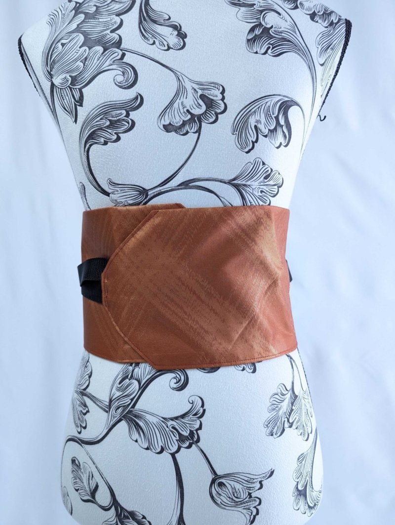 画像5: 帯ベルト【オレンジ×煌びやかチェック柄】 (5)