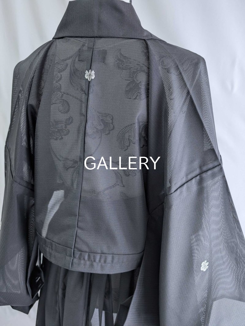 画像13: 【五三桐】黒紋付シースルーフリルオーバースカートセットアップ (13)