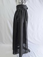 画像17: 【三つ柏】黒紋付シースルーオーバースカートセットアップ (17)