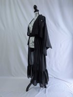 画像8: 【五三桐】黒紋付シースルーフリルオーバースカートセットアップ (8)