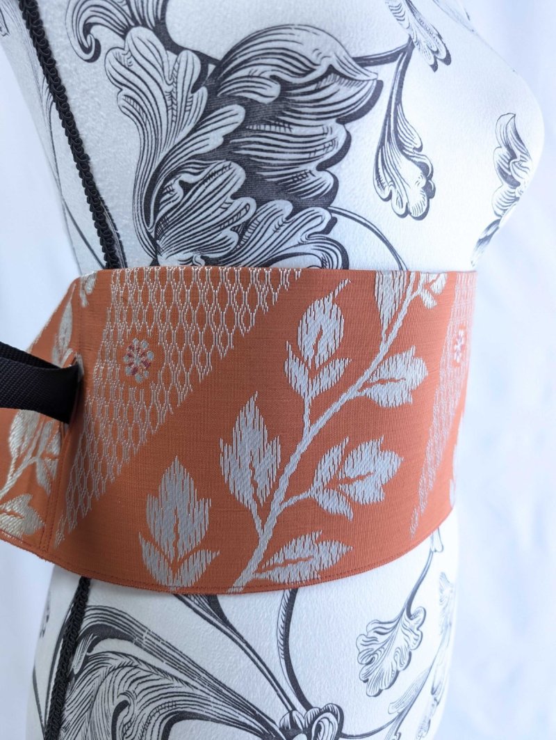 画像9: 帯ベルト【オレンジ×草花模様】 (9)