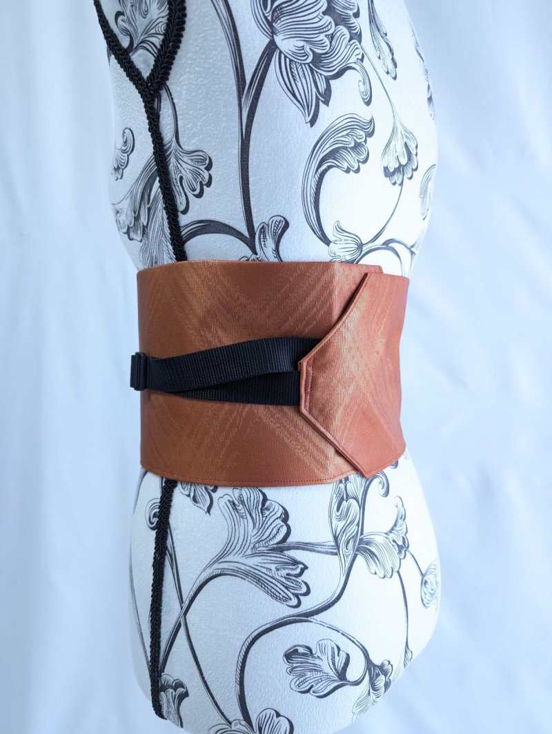 画像4: 帯ベルト【オレンジ×煌びやかチェック柄】 (4)