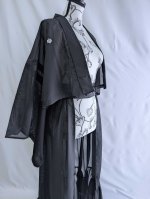 画像15: 【五三桐】黒紋付シースルーフリルオーバースカートセットアップ (15)