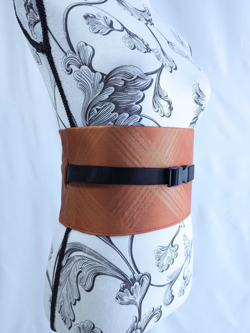 画像7: 帯ベルト【オレンジ×煌びやかチェック柄】 (7)