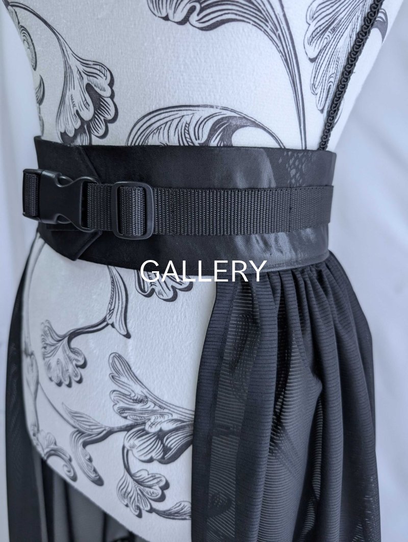 画像18: 【五三桐】黒紋付シースルーフリルオーバースカートセットアップ (18)