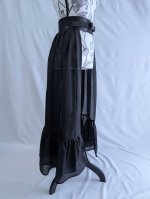 画像17: 【五三桐】黒紋付シースルーフリルオーバースカートセットアップ (17)
