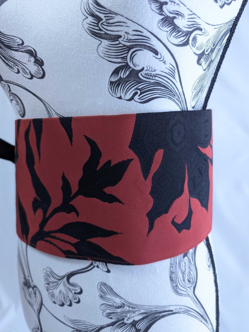 画像9: 帯ベルト【赤黒×ゴシック調×草花】 (9)