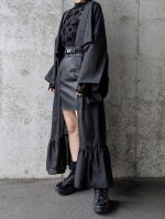 画像2: 【五三桐】黒紋付シースルーフリルオーバースカートセットアップ (2)