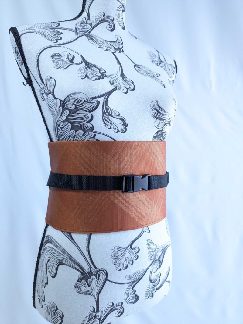 画像8: 帯ベルト【オレンジ×煌びやかチェック柄】 (8)