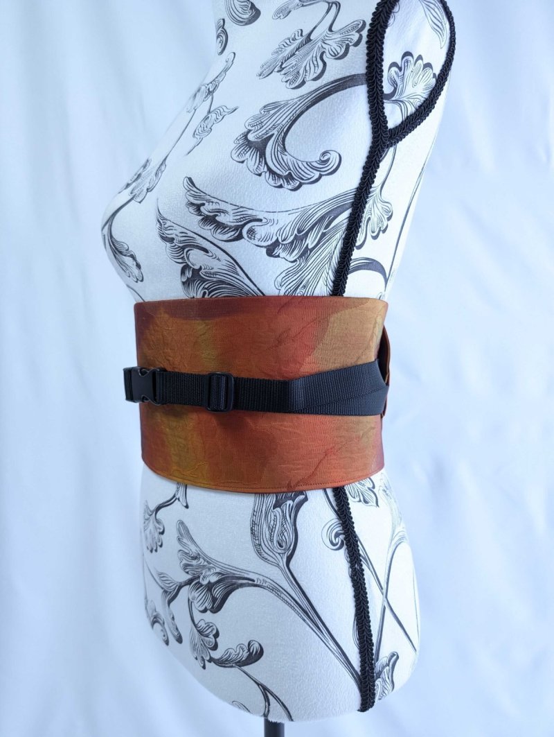 画像3: 帯ベルト【暖色×暈し×ふくれ織り】 (3)