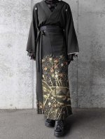 画像3: 【金駒×梅竹文様×黒橡色】黒留袖ラップスカートセットアップ (3)