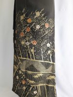 画像22: 【金駒×梅竹文様×黒橡色】黒留袖ラップスカートセットアップ (22)