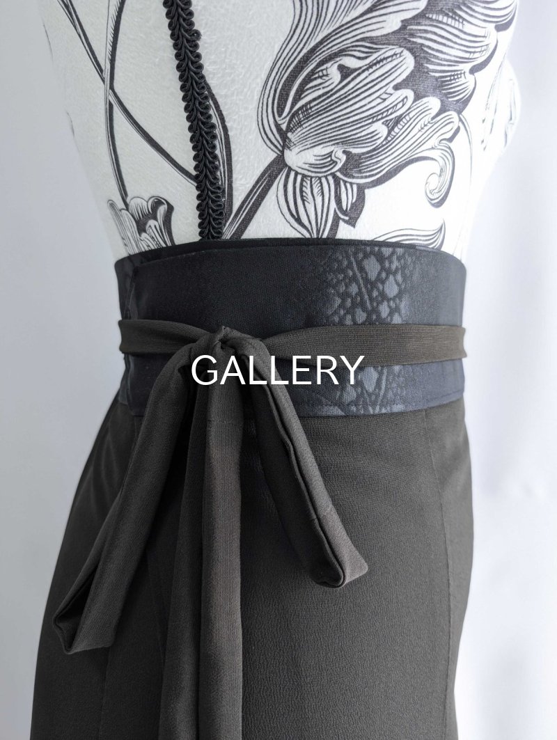 画像24: 【金駒×梅竹文様×黒橡色】黒留袖ラップスカートセットアップ (24)