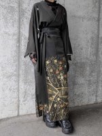 画像4: 【金駒×梅竹文様×黒橡色】黒留袖ラップスカートセットアップ (4)