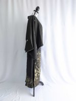 画像17: 【金駒×梅竹文様×黒橡色】黒留袖ラップスカートセットアップ (17)