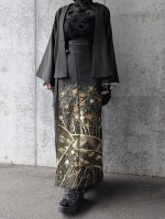 画像1: 【金駒×梅竹文様×黒橡色】黒留袖ラップスカートセットアップ (1)