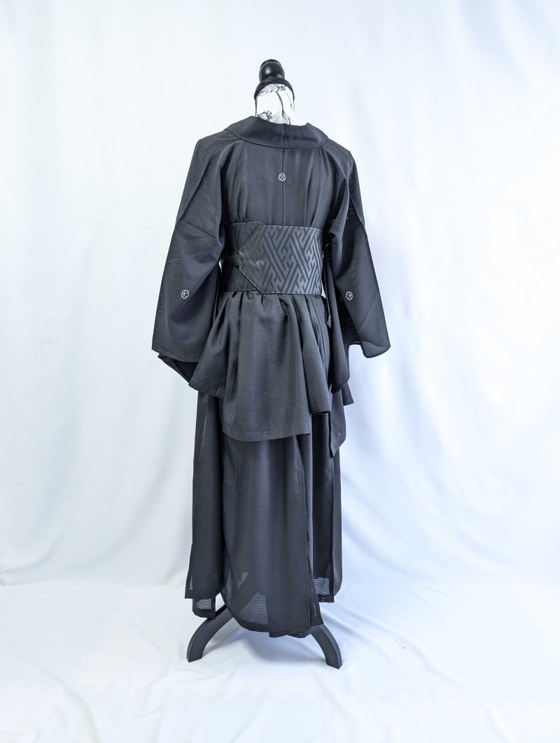 画像26: 【中陰蔦紋】黒紋付クラゲガウン (26)