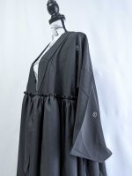 画像12: 【中陰蔦紋】黒紋付クラゲガウン (12)