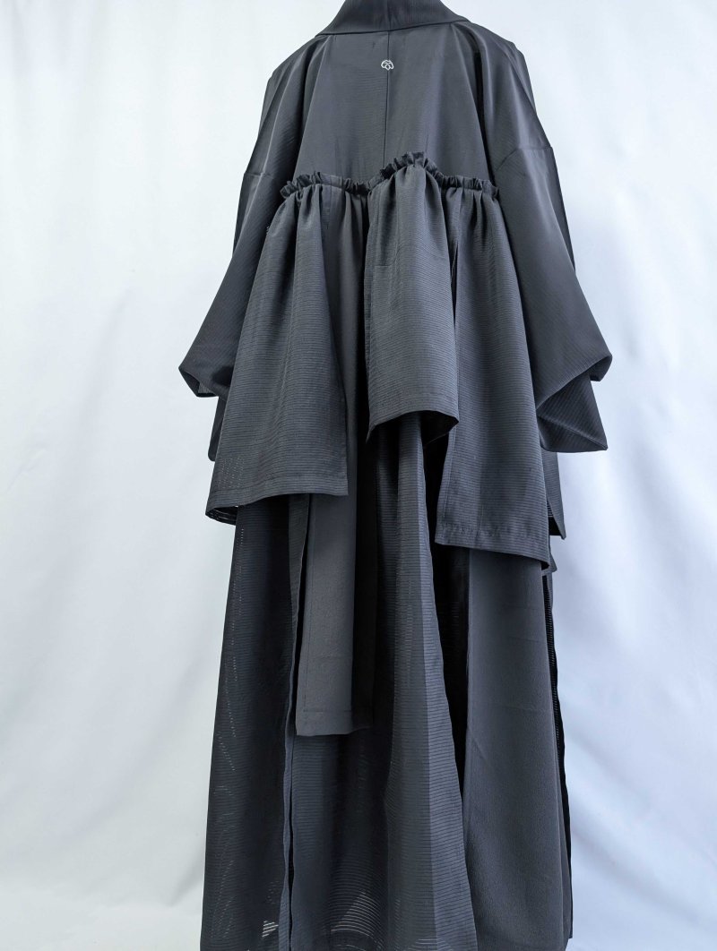 画像19: 【中陰蔦紋】黒紋付クラゲガウン (19)