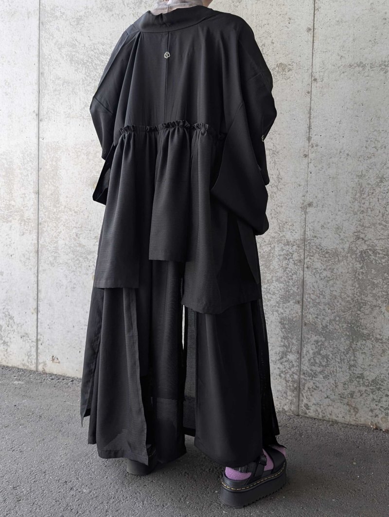 画像3: 【中陰蔦紋】黒紋付クラゲガウン (3)