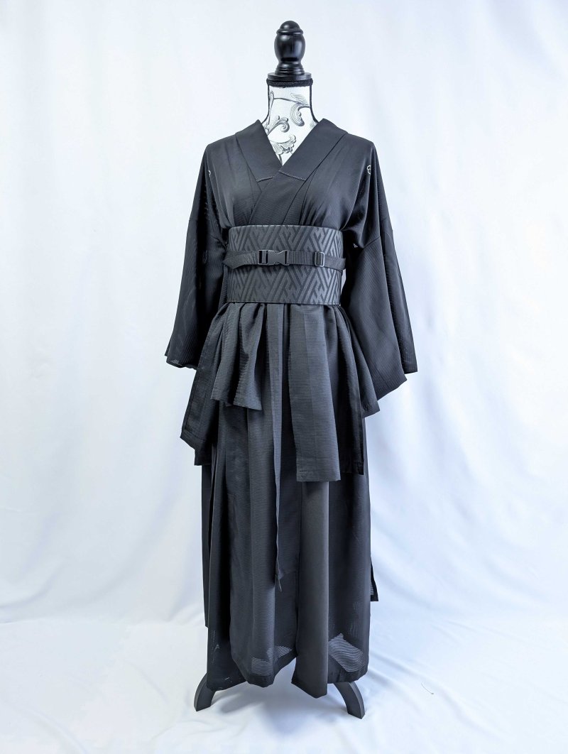 画像23: 【中陰蔦紋】黒紋付クラゲガウン (23)