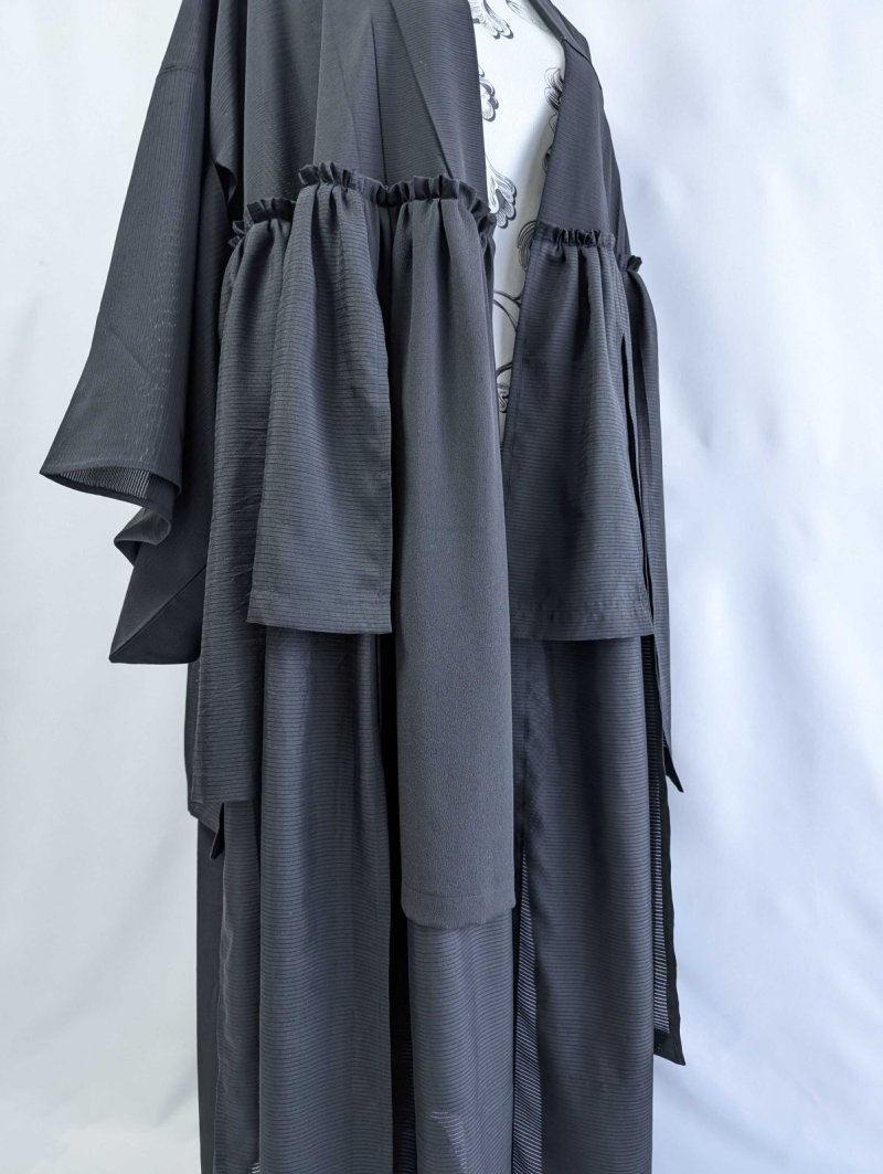 画像21: 【中陰蔦紋】黒紋付クラゲガウン (21)