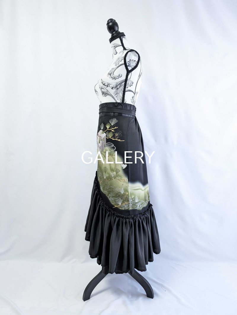 画像10: 【松に文箱文様】黒留袖マーメイドラップスカート (10)