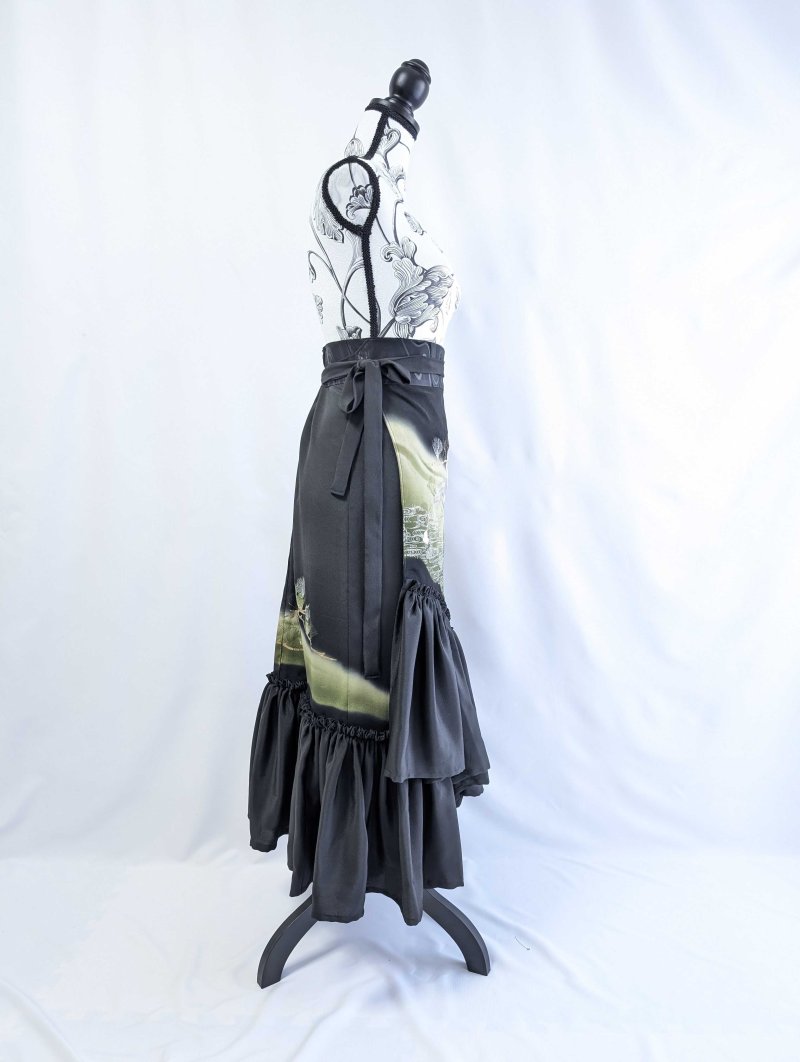 画像16: 【松に文箱文様】黒留袖マーメイドラップスカート (16)