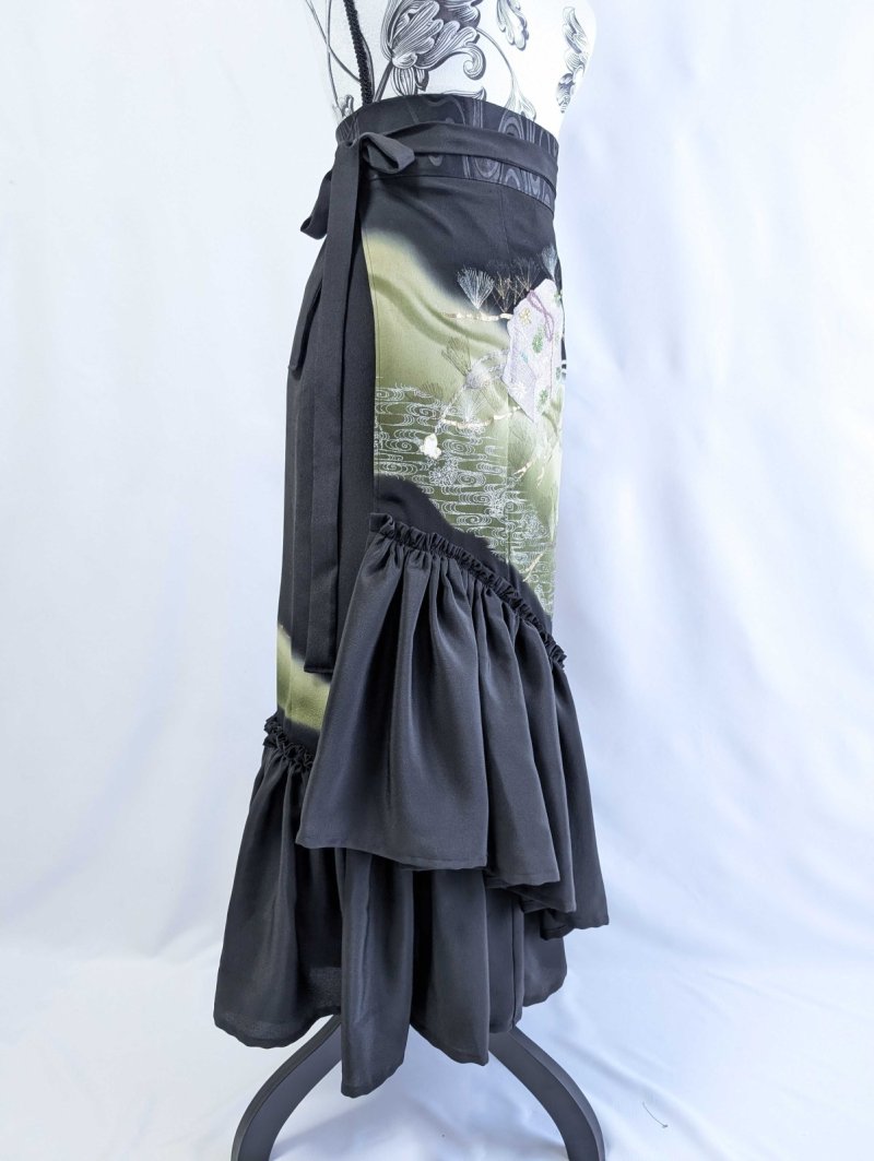 画像21: 【松に文箱文様】黒留袖マーメイドラップスカート (21)