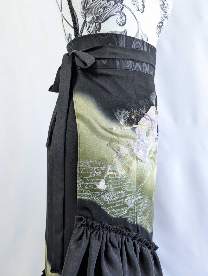 画像22: 【松に文箱文様】黒留袖マーメイドラップスカート (22)