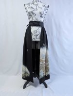画像19: 【片喰紋×流水に竹や葦】落款付き黒留袖オーバースカートセットアップ (19)