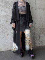 画像1: 【片喰紋×流水に竹や葦】落款付き黒留袖オーバースカートセットアップ (1)