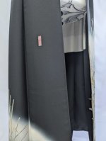 画像24: 【片喰紋×流水に竹や葦】落款付き黒留袖オーバースカートセットアップ (24)