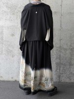 画像5: 【片喰紋×流水に竹や葦】落款付き黒留袖オーバースカートセットアップ (5)