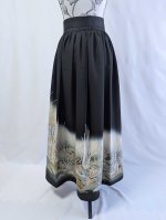 画像22: 【片喰紋×流水に竹や葦】落款付き黒留袖オーバースカートセットアップ (22)