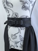 画像23: 【片喰紋×流水に竹や葦】落款付き黒留袖オーバースカートセットアップ (23)