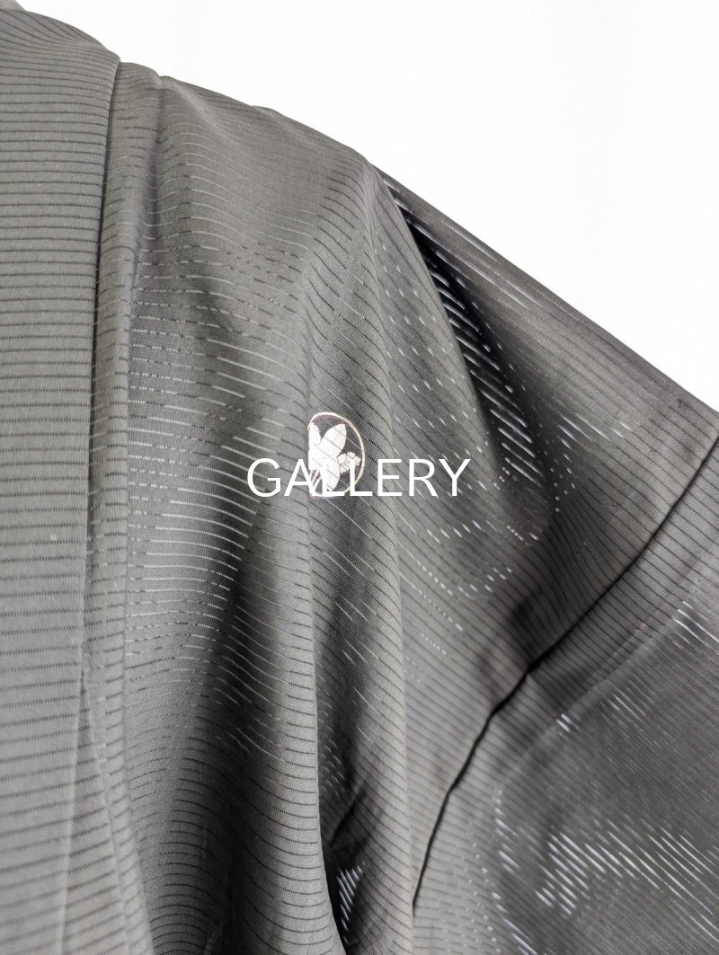 画像24: 【丸に立ち沢瀉紋】黒紋付ワイドパンツセットアップ (24)