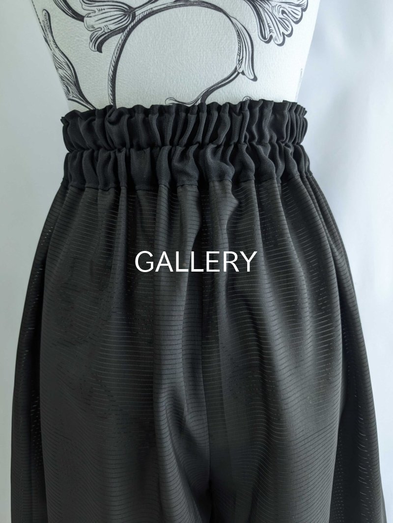 画像20: 【丸に立ち沢瀉紋】黒紋付ワイドパンツセットアップ (20)