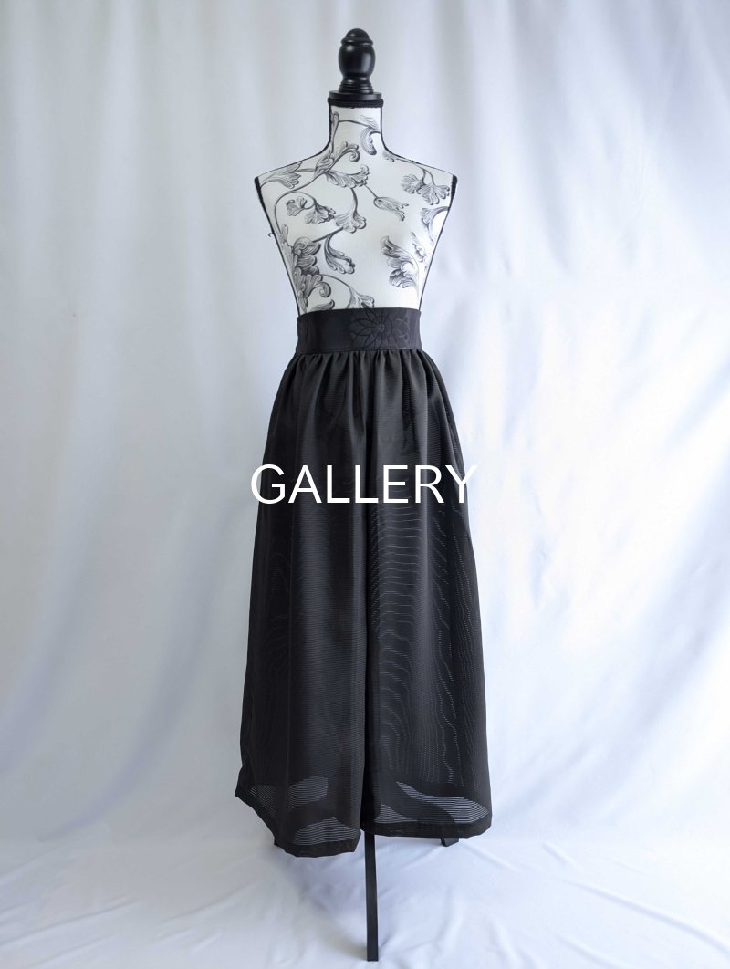 画像16: 【丸に立ち沢瀉紋】黒紋付ワイドパンツセットアップ (16)