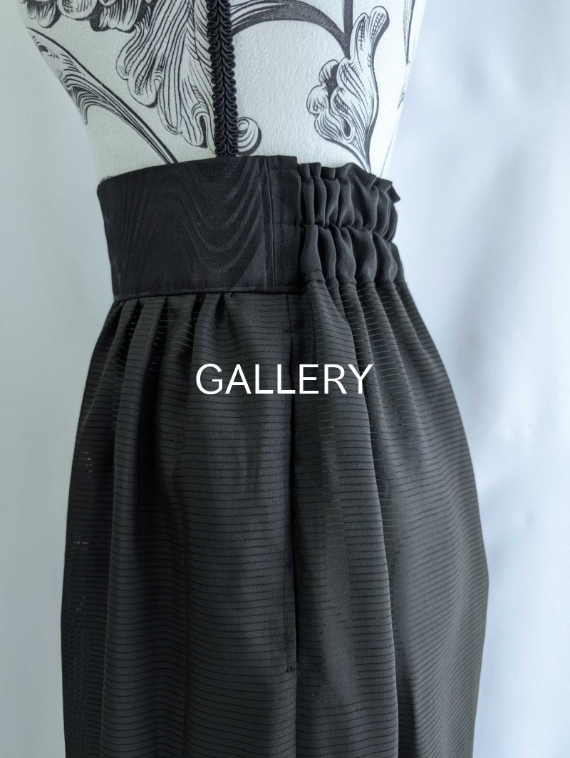 画像19: 【丸に立ち沢瀉紋】黒紋付ワイドパンツセットアップ (19)