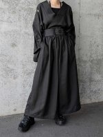 画像7: 【丸に立ち沢瀉紋】黒紋付ワイドパンツセットアップ (7)