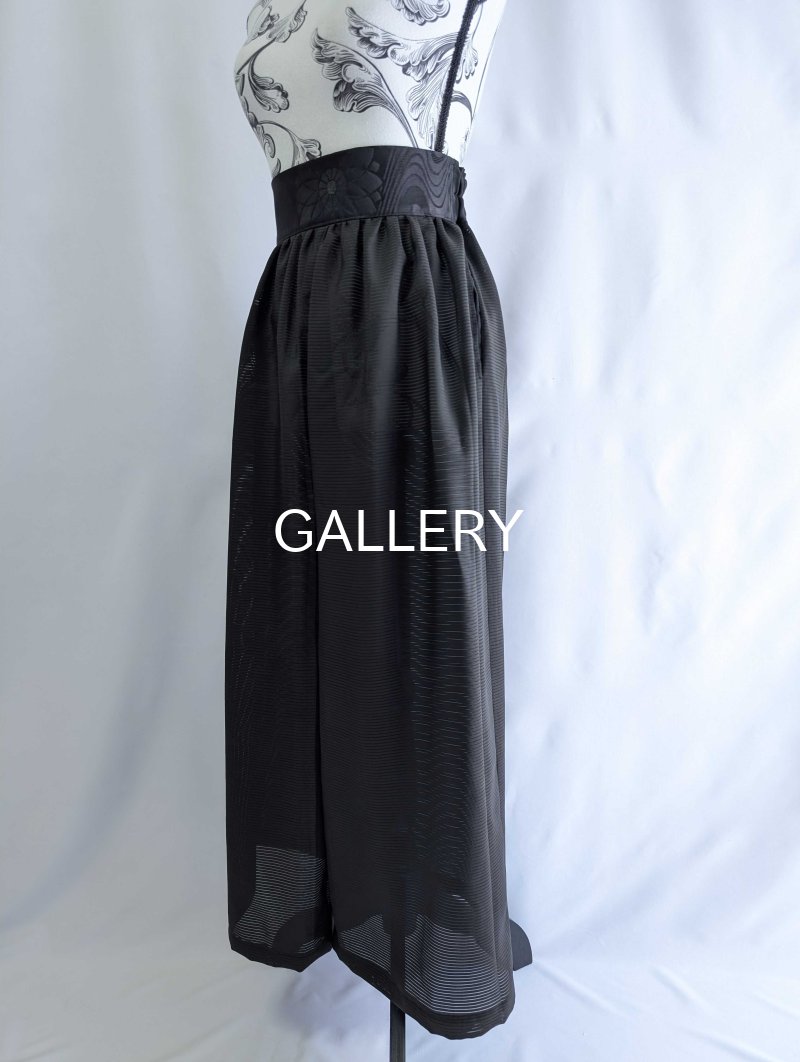 画像17: 【丸に立ち沢瀉紋】黒紋付ワイドパンツセットアップ (17)