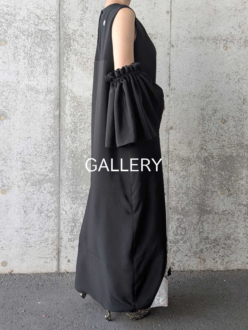 画像5: 【抱き茗荷紋×菊重ね】黒留袖ワンピース＆フリルスリーブ (5)