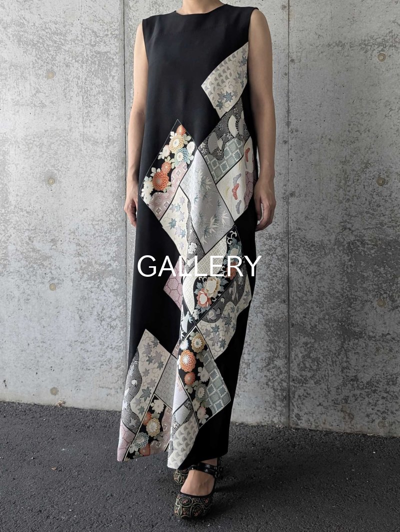 画像11: 【抱き茗荷紋×菊重ね】黒留袖ワンピース＆フリルスリーブ (11)